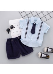 New Summer Fashion Baby Clothes Suit Children Boys Cotton Shirt Pants 2 Pieces/Set Toddler Casual Uniforms Infant Kids Tracksuits