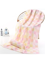 Pure cotton quick-drying gauze bath towel children's water swimming pool to increase bath towel travel hotel bath towel bath towel