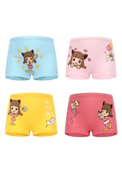 4pcs/lot Kids Girls Underwear Cotton Boxer Girl Comfortable Breathable Safety Pants Children's Panties