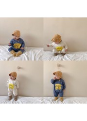 2022 Spring New Baby Boy Romper Cotton Long Sleeve Infant Jumpsuit Letter Print Baby Boy Clothes Kids Overalls Outfits 0-24m