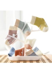 4 Pairs Cotton Baby Socks Cotton Socks Baby Boys Girls Cute Lovely Anti-Slip Socks Toddler Kids Fashion Soft Socks Autumn