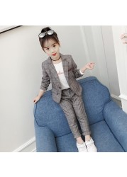 Teen Girls Clothes Set Autumn Girls Solid Suit Jackets + Pants 2pcs School Girls Casual Children Clothes 8 10 12 Years