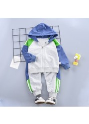 Children's clothing set fashion sports hooded top coat + trousers pants boys and girls spring autumn 2-6age quality kids clothes