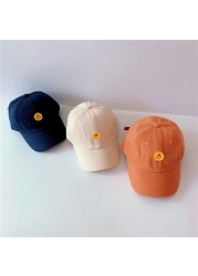 MILANCEL 2022 spring new kids hat smiley button children baseball caps boys and girls caps