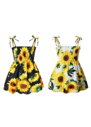 Baby Kids Toddler Baby Girls Dresses Sunflower Slip Floral Dress Beach Dress Clothes for Girl Summer Dresses Vestido Bebes 2022