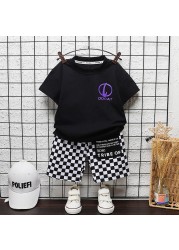 New Summer Children Clothes Baby Boys Girls Outfits Cartoon Cotton T-shirt 2pcs/sets Infant Kids Trend Toddler Tracksuits