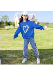 WKPK Girls Clothes Spring Autumn Kids Fashion Tracksuit 4-18 Years Two Pieces Sets T-shirt Pants Comfortable Teenagers Tracksuit