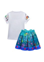 Princess Costume Encanto Girls T-Shirt and Pleated Skirt Set