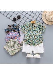 New Summer Baby Clothes Suit Children Boys Fashion Printed T-shirt + Pants 2 Pieces/Set Toddler Sports Casual Uniforms Kids Tracksuits