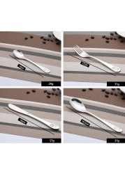 4pcs/set Baby Spoon Spoon Food Feeding Fork Knife Utensil Set Stainless Steel Kids Learning Eating Habit Children Tableware