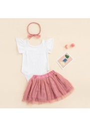 Ma&Baby 6M-4Y Newborn Infant Baby Girls Clothes Set Summer Letter Romper Ruffle Tulle Pants Cute Girls Outfits Costumes D01