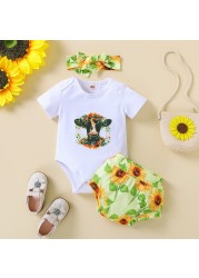 Ma&Baby 0-24M Newborn Infant Baby Girls Clothes Set Summer Flower Leopard Print Romper Tops Pants Outfits Costumes D01