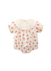 LAUDKA 0-24M Summer Baby Girl Clothes Strawberry Print Cotton Clothes Newborn Baby Princess Girls Underwear