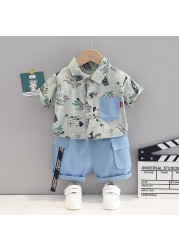 New summer baby clothes suit children boys fashion casual shirt shorts 2pcs/sets baby sport costume infant kids tracksuit