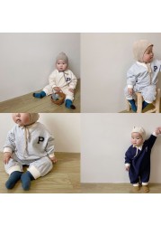 BOBOTCNUNU 2022 New Fashion Long Sleeve Boys Girls Romper P Embroidery Cotton Palysuit Spring Autumn Clothes