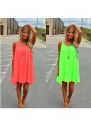 Summer Sexy Halter Neck Mini Sundress Solid Color Women Casual High Style Club Party Dresses Beach Wear