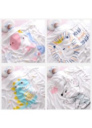 110x110cm Breathable Cartoon Bath Towel Newborn Swaddle Wrap High Quality Baby Blanket Infant Bedding Baby Ice Silk Blankets