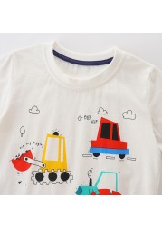 Summer 2022 Fashion T-Shirt For Boys Girls Age 2-7Y Short Sleeve Casual Top Tees Cotton Brand Printing White Cartoon