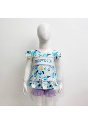 2022 Children's Sportswear Children's Sportswear Girls' Clothing Set Girls' Clothing Fashion Blue 95% Cotton Pink Clothes 1-8T