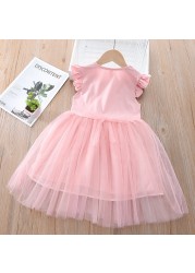 Summer Beautiful Kids Dresses For Girls Lace Princess Dress Frozen Elsa Party Costume Korean Kids Clothes Vestidos Toddler