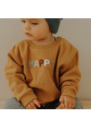 Spring Autumn Baby Sweatshirt Suit Baby Girl Boy Cotton Set Embroidered Letters Kids Pajamas Suit Newborn Baby Boy Girl Outfits