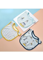 3pcs set cotton cartoon baby bib baby bib print bib snap button saliva towel