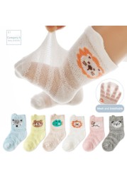 1 Pairs Infant Thin Mesh Sock Cute Cartoon Newborn Baby Socks Short Tube Boys Girls Baby Socks Floor Socks Kids Sock