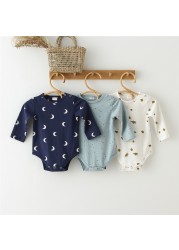 Infant Baby Boy Girl Romper Spring Summer Newborn Button Printed Jumpsuit Casual Long Sleeve Baby Boy Outfits Clothes Autumn