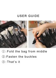 Women Foldable Makeup Brush Bag Organizer Female Travel Cosmetic Toiletry Toiletry Washing Accessories Pouch