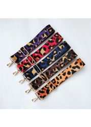 New Thicken Color Women Bag Accessories Leopard Print Adjustable Shoulder Strap DIY Crossbody Bag Webbing Strap Handle 5cm Wide