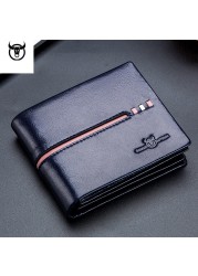 BullCaptain - Genuine Leather Men Wallet, Brand Designer Men's Wallet, Multifunctional Male Wallet, Rfid Cards Package