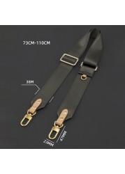 Large wide canvas strap nylon strap luxury designer shoulder bag strap replacement with genuine leather handbag accessory parts