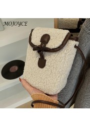 Square Box Women's Retro All-match Small Bag Luxury Wool Messenger Shoulder Bags Lamb Hair Shoulder Bag