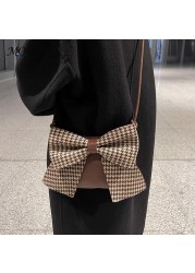 Women Shoulder Bags Fashion Shoulder Messenger Crossbody Bag Big Bowknot PU Leather Small Square Bag Travel Clutch