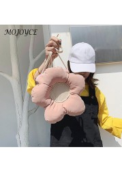 Canvas Women Handbags Bag Flower Shape Lady All-match Zipper Mini Shopping Bag For Women Girls Holiday Gifts