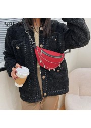 Waist Bags Women Solid Color Chain Fanny Pack Belt Bag Female Chest Phone Pouch Women Leisure Reusable Nylon Passenger Bag