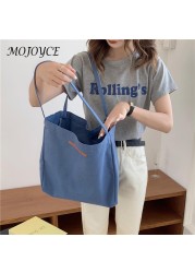 Fashion ladies shoulder bags canvas embroidery letters pure color large capacity shopping bags travel bag