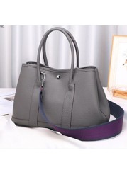 2020 100% Genuine Leather Luxury Women Tote Bag Famous Brand Garden Party Handbag Cowhide Bag Lady Classic Shoulder Bag