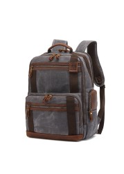 Men's Canvas Laptop Backpack School Bag 15.6" Waterproof Travel Bag