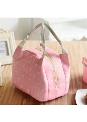 Fashion Portable Insulated Oxford Cloth Print Lunch Bag Thermal Food Picnic Lunch Bags For Women Kids Men Lunch Bag Tote