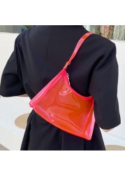 Summer Fashion Transparent Clear Jelly Handbag Shoulder Bags For Women Elegant Evening Bag Ladies Underarm Bag 2022