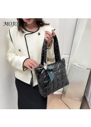 Fashion Oxford Cloth Bag Retro Straddle Bag Down Feather Handbags Women Fashion Solid Color Underarm Bag