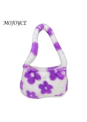 Women Shoulder Bags Soft Warm Plush Handbags Autumn Winter Fluffy All-Match Phone Evening Bags Ladies Top-Handle Bag