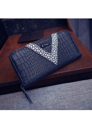 Women's Wallet Crocodile Pattern Purse Female Long Wallet Coin Purse Fashion Zipper Bag for Women Card Holders Clutch Money Bag