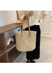 summer woven women bag large capacity straw woman shopper beach handmade handbags high design for women fashion female shoulder bag