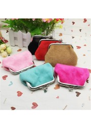 Women Corduroy Small Wallet Coin Purse Clutch Handbag Bag Girls Card Holder Keychain Bag Sanitary Napkins Travel Makeup Bag