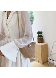 Summer Women Bag Knitted Beach Shoulder Bag Fashion Knitted Straw Crossbody Bag Women Messenger Bag Knitted Handbag Handbag 2022