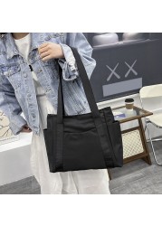 Women Shoulder Bag Simple Handbags Fashion Female Large Capacity Nylon Shopping Casual Travel Bags Zipper Tote Designer Handbags