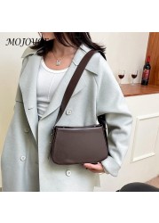 Fashion PU Women Underarm Bags Solid Color Ladies Shoulder Bag Lady Clutch Quality PU Leather Luxury Simple Shoulder Bag