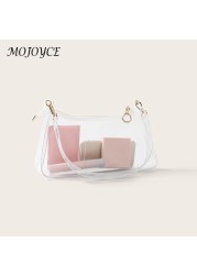 Ladies PVC Transparent Bag Fashion All-Match Messenger Bag Women Travel Handbag for Ladies Women Outdoor Shopping